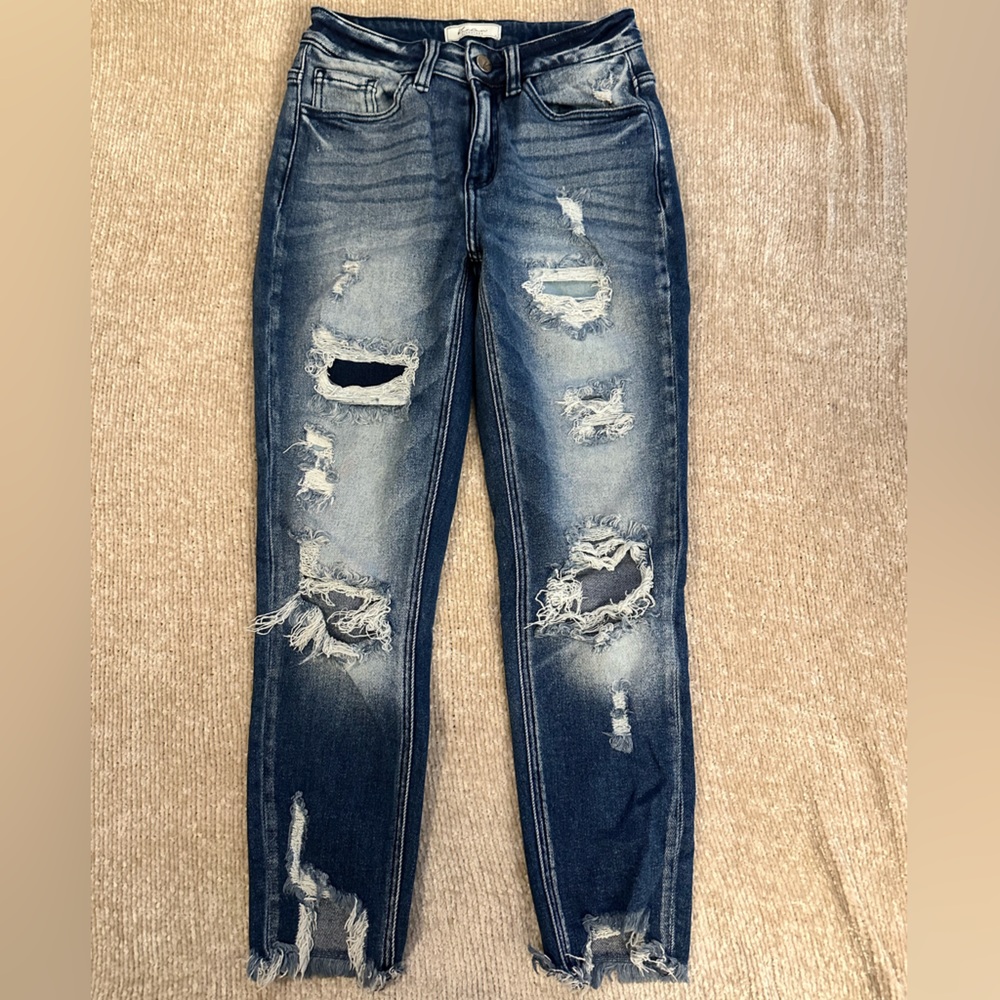 KanCan Kurvy Mid-Rise Cropped Ankly Skinny Jean - Size 26